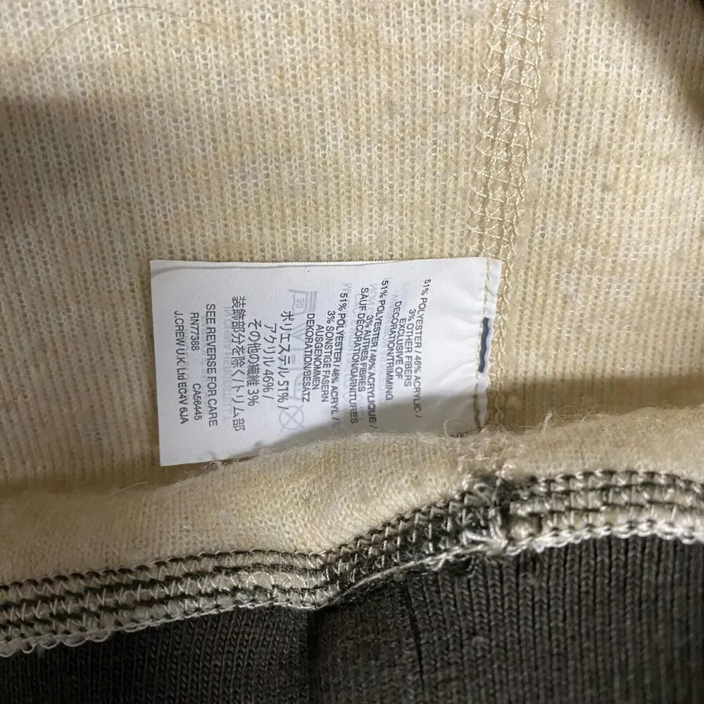 J Crew‎ Jacket Mens Small Beige Grizzy Fleece Half Zip Mock Neck Zip Sweater